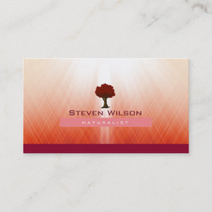 Elegant Tree Red Nature Rays Garden Landscape Business Card