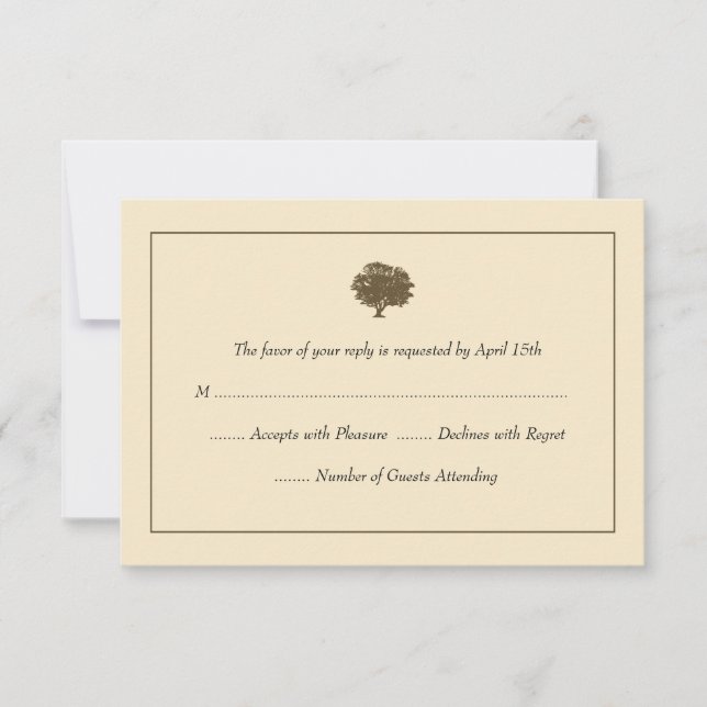 Elegant Tree Wedding RSVP Cards (Front)