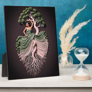 Elegant Tree Woman Wall Art – 3D Nature-Inspired Plaque