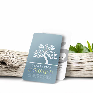 Elegant Tree Yoga Instructor Class Pass Loyalty Card
