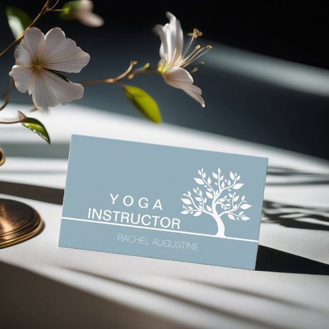 Elegant Tree Yoga Instructor Wellness Life Coach Business Card (Creator Uploaded)