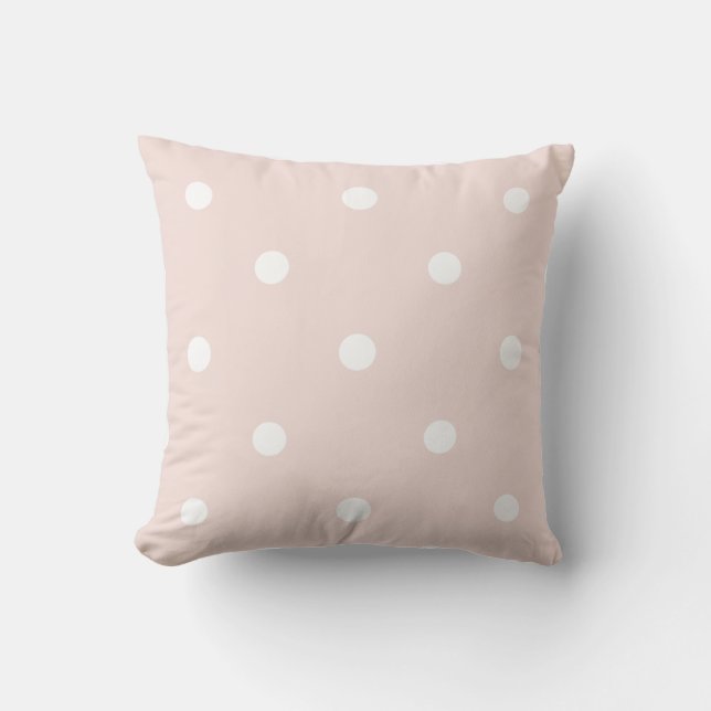 Elegant Trend Colour Template Beige White Polka Do Cushion (Front)