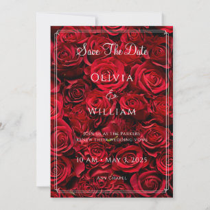 Elegant Trend Cute Red Roses Wedding invitation