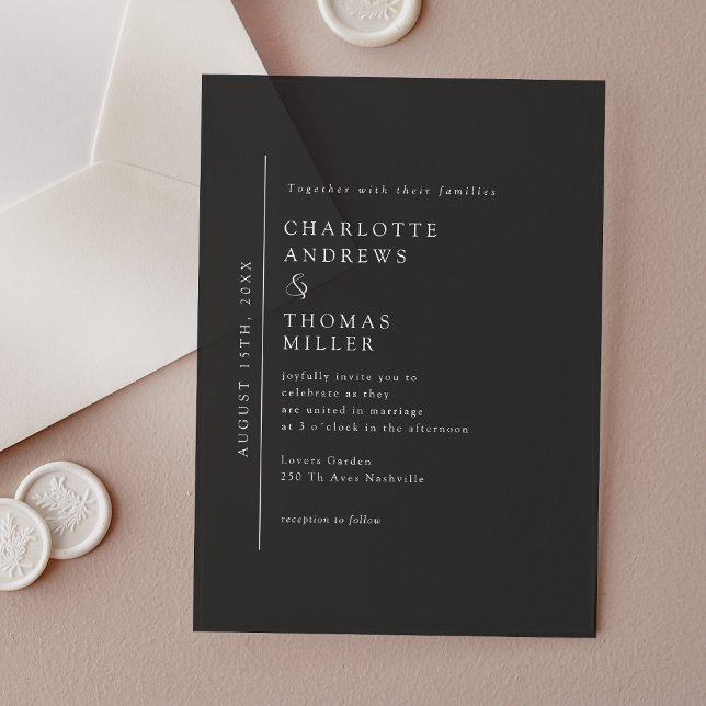  Elegant Trending Wedding Dark Grey Acrylic Invitations (Elegant Trending Wedding Dark Grey Acrylic Invitations)
