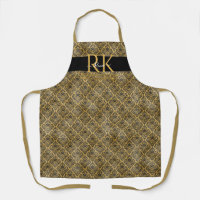 Elegant trendy Black and Gold glam custom Monogram