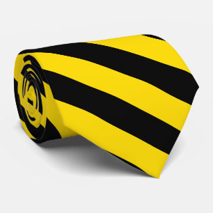 Elegant Trendy Black Yellow Striped Template Chic Tie