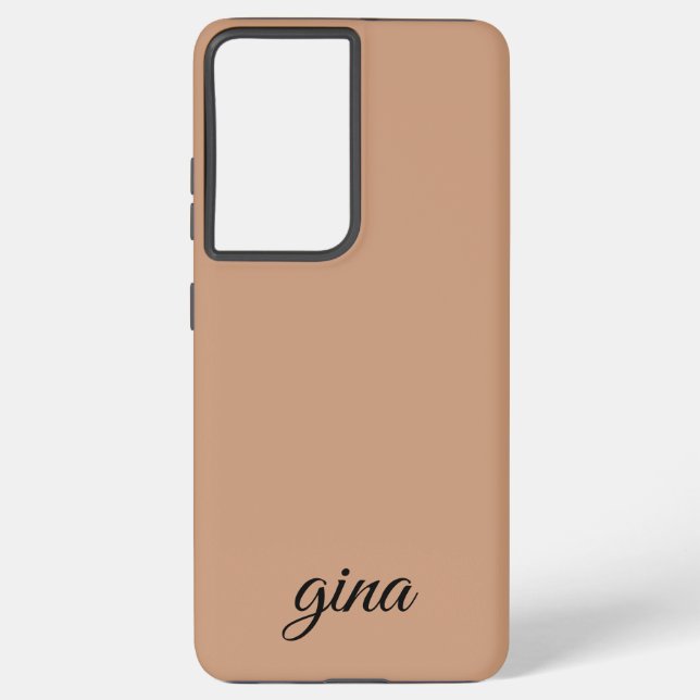 Elegant Trendy Brown Cusstomize Samsung Galaxy S21+ Case (Back)