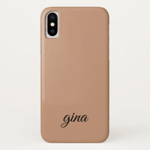 Elegant Trendy Brown Customise iPhone X Case