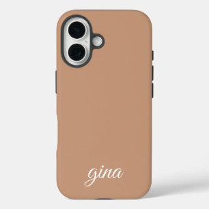 Elegant Trendy Brown Customise iPhone 16 Case