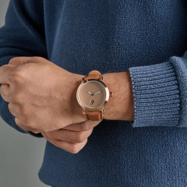 Elegant Trendy Brown Customise Watch (Wrist)