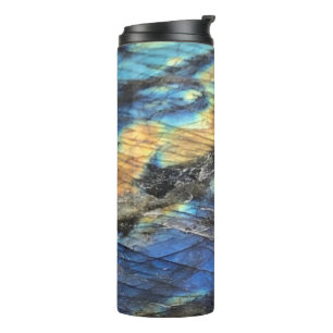 Elegant Trendy Chic Labradorite Crystal Stone Thermal Tumbler