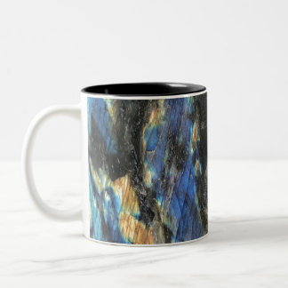 Elegant Trendy Chic Labradorite Crystal Stone Two-Tone Coffee Mug