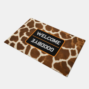 Elegant Trendy Cow Faux Leather Collection Doormat