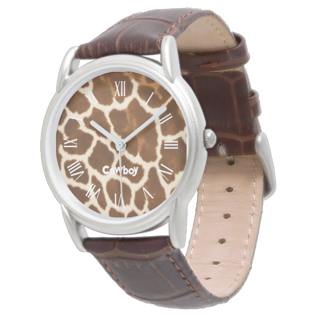 Elegant Trendy Cow Faux Leather Collection Watch (Angled)