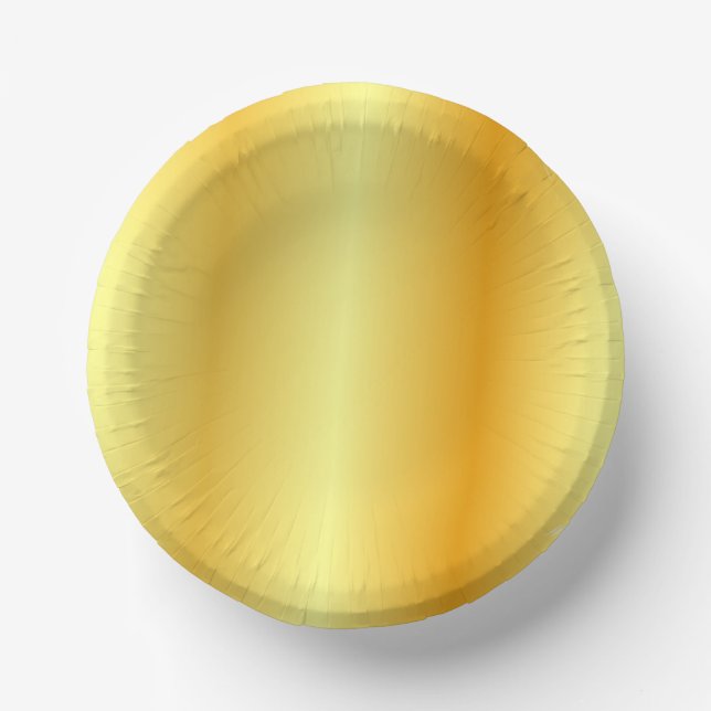 Elegant Trendy Faux Gold Template Glamourous Paper Plate (Front)