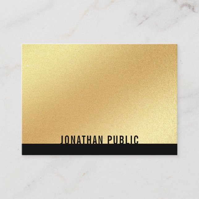 Elegant Trendy Faux Gold Template Professional Business Card (Front)