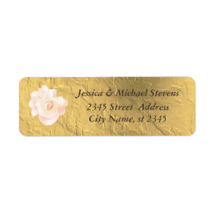Elegant trendy faux gold  vintage romantic rose return address label