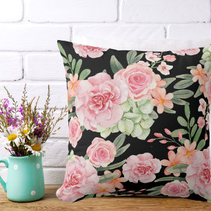 Elegant Trendy Floral Watercolor botanical Cushion