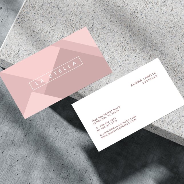 Elegant  & Trendy Geometric Blush Pink Shades Business Card (Elegant & Trendy Geometric Blush Pink Shades Business Card)