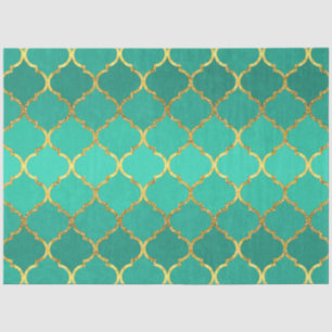 Elegant trendy gold faux glitter quatrefoil tissue paper