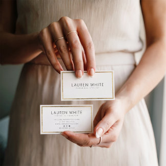 Elegant trendy gold foil frame minimal modern business card