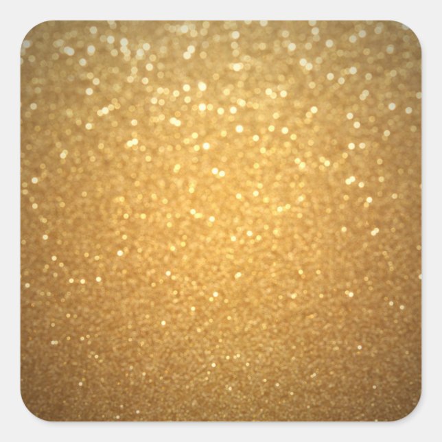 Elegant Trendy Gold Glitter Blank Template Modern Square Sticker (Front)