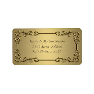 Elegant trendy gold vintage label