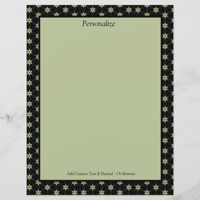 Elegant & Trendy Green & Black Stars Personalise (Front)