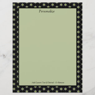 Elegant & Trendy Green & Black Stars Personalise