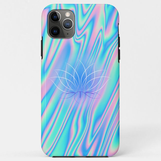 Elegant Trendy Lotus Holographic Case-Mate iPhone Case (Back)