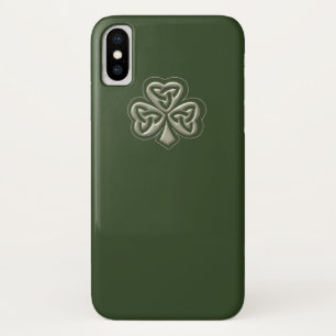 Elegant trendy lucky Irish shamrock iPhone X Case