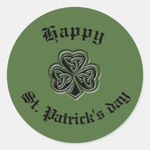 Elegant trendy lucky Irish shamrock Classic Round Sticker