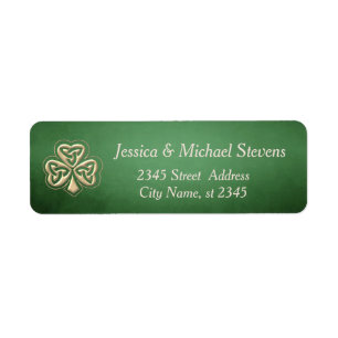 Elegant trendy lucky Irish shamrock Label Return Address Label