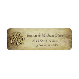 Elegant trendy lucky Irish shamrock Label Return Address Label