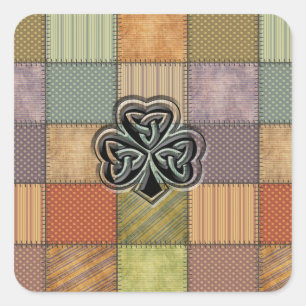 Elegant trendy lucky Irish shamrock Square Sticker
