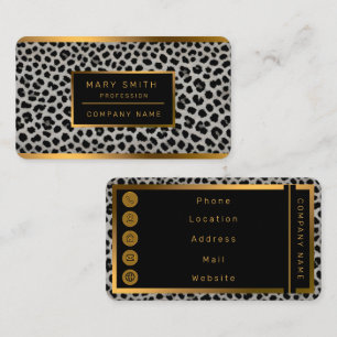 Elegant Trendy Luxury White Leopard Collection Business Card