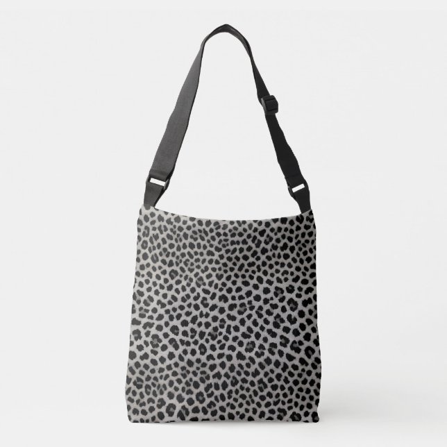 Elegant Trendy Luxury White Leopard Collection Crossbody Bag (Front)