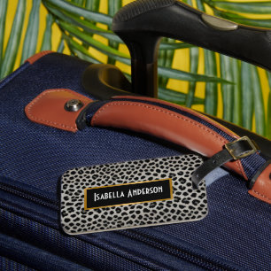 Elegant Trendy Luxury White Leopard Collection Luggage Tag