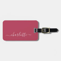 Elegant Trendy Magenta Script Name Personalised