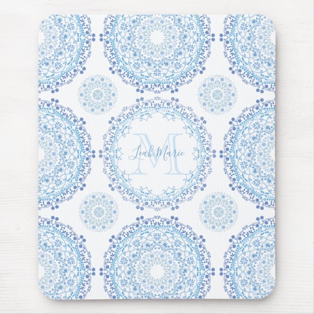Elegant Trendy Mandala Modern Chic Mouse Pad (Front)