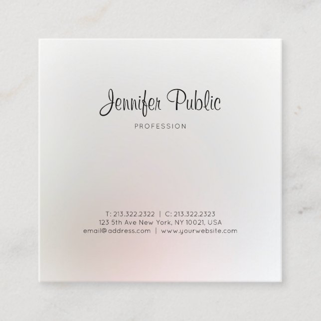 Elegant Trendy Modern Design Professional Stylish Square Business Card (Front)
