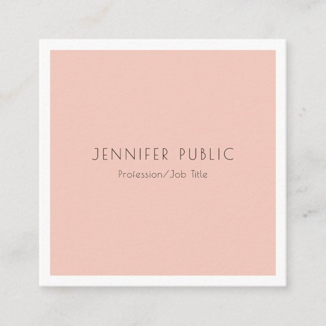 Elegant Trendy Modern Minimalist Design Template Square Business Card (Front)
