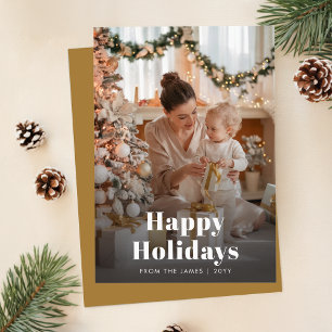 Elegant Trendy Modern Photo Christmas Holiday Card
