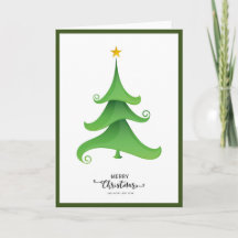 Elegant Trendy Non Photo Christmas Tree Folded