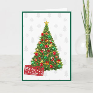 Elegant Trendy Non Photo Christmas Tree Folded Card