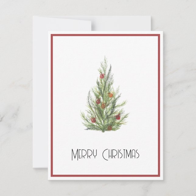 Elegant Trendy Non Photo Christmas Tree Holiday Card (Front)