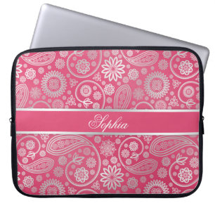 Elegant trendy paisley floral pattern illustration laptop sleeve