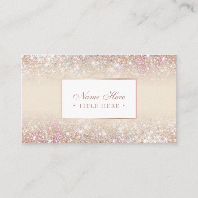 Elegant Trendy Pastel Gold Business Card (Front)