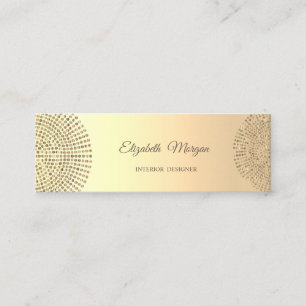 Elegant Trendy Professional,Gold Dots Mini Business Card