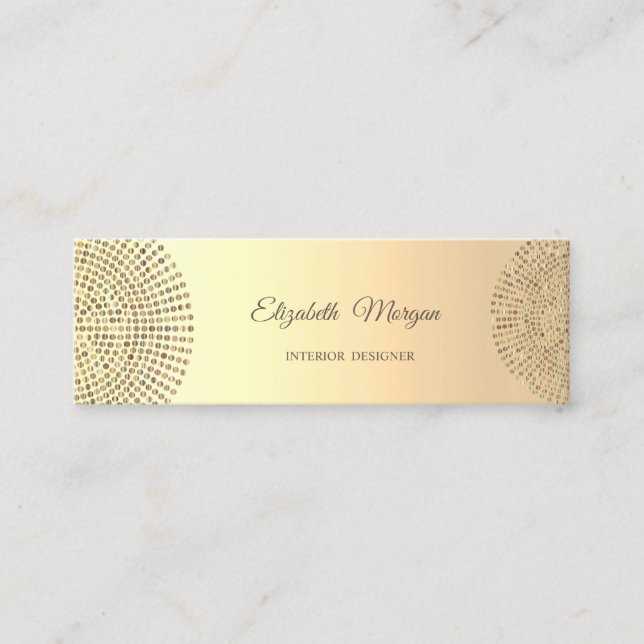 Elegant  Trendy Professional,Gold Dots Mini Business Card (Front)